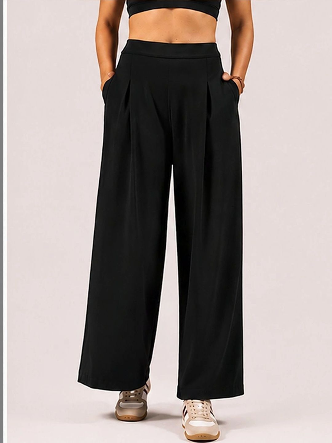 LERIYA FASHION Women Textured Ultra High-Rise Stain Resistant Trousers-image-21