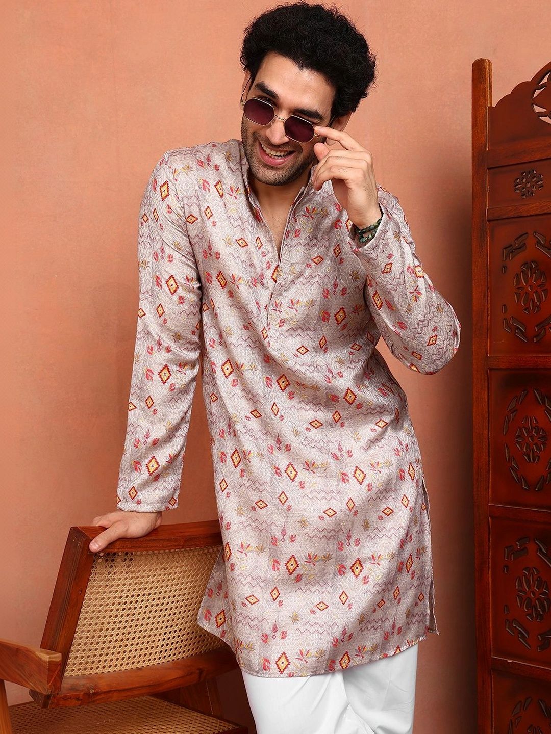 See Designs Men Geometric Printed Kurta-image-47