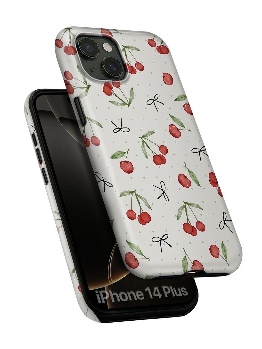 QRIOH Floral Printed iPhone 14 Plus Back Case Mobile Accessories-image-48