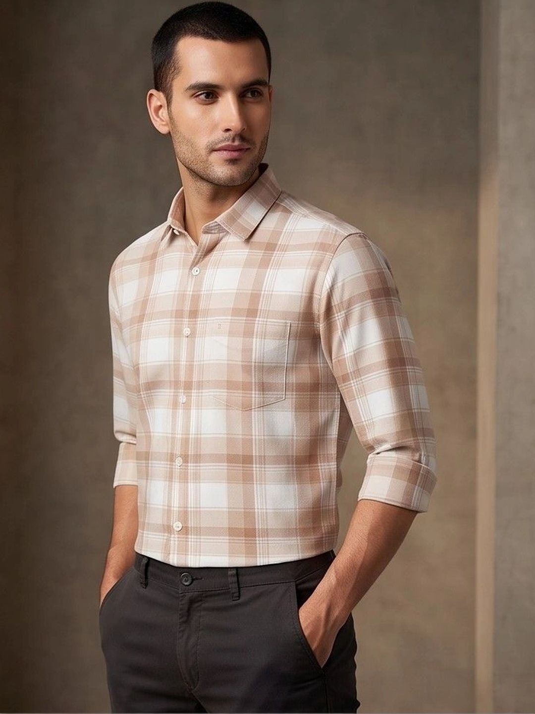 Mihit Men Classic Tartan Checks Checked Casual Shirt-picture-18