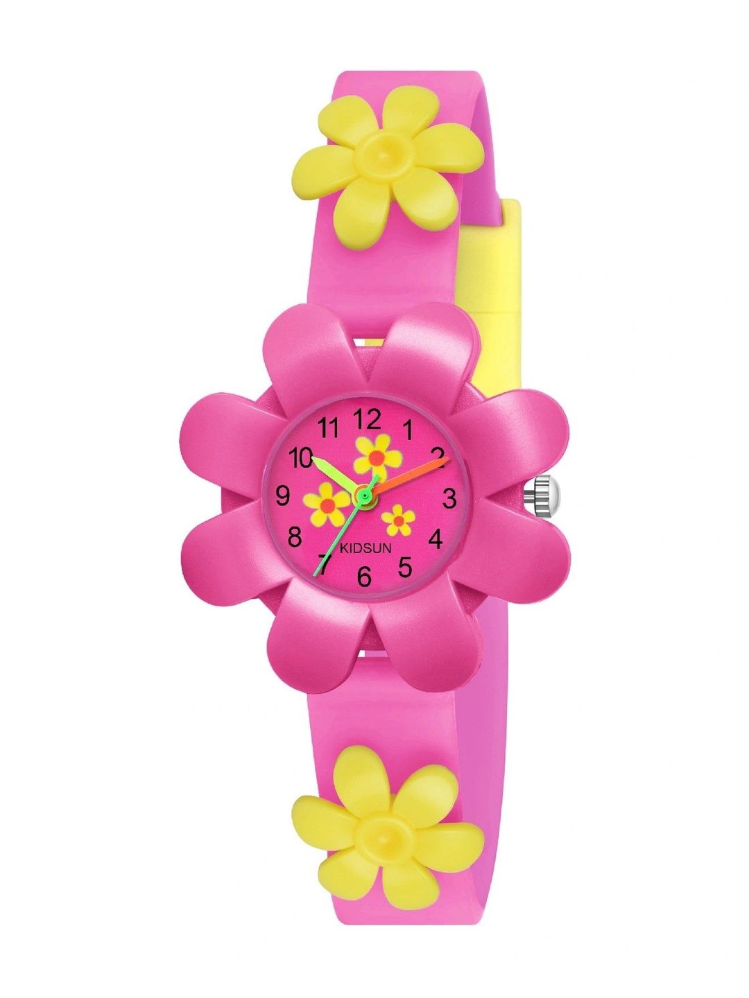 KIDSUN Girls Patterned Dial & Straps Analogue Multi Function Watch W920_DARK_PINK_FLOWER-picture-55