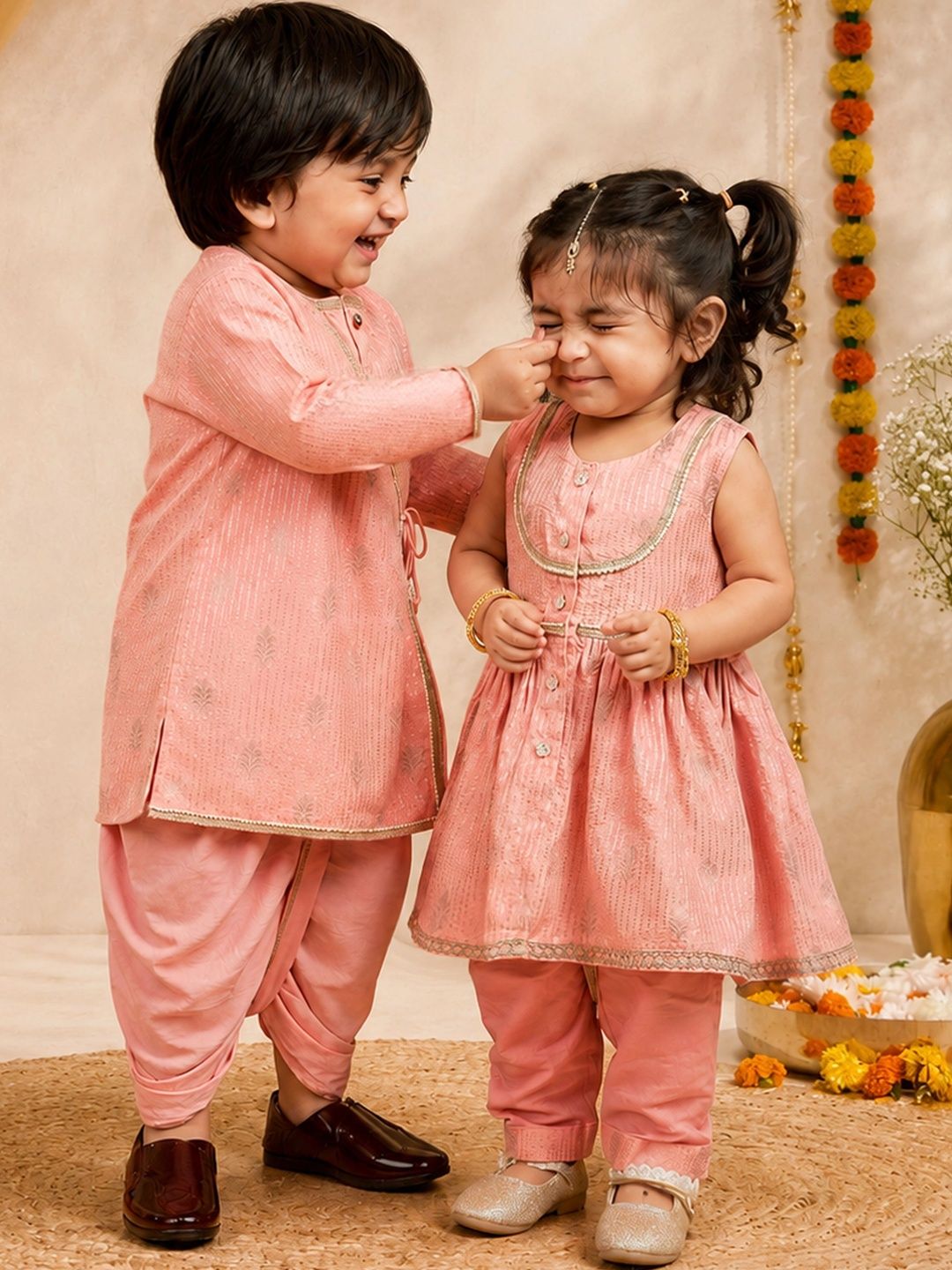 VASTRAMAY Girls Regular Gotta Patti Kurta with Pyjamas-picture-45