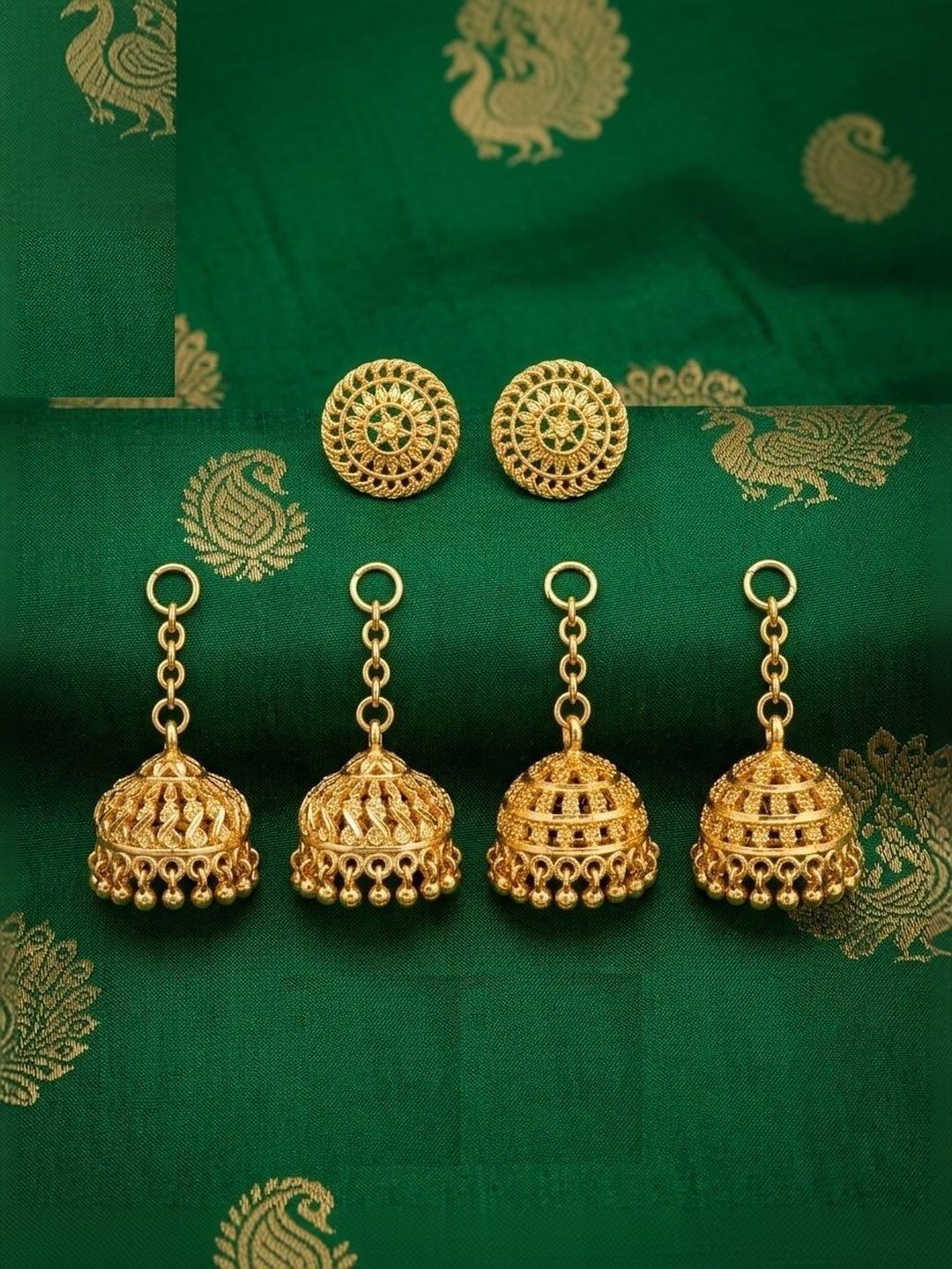 VIVASTRI Dome Shaped Jhumkas Earrings-picture-20