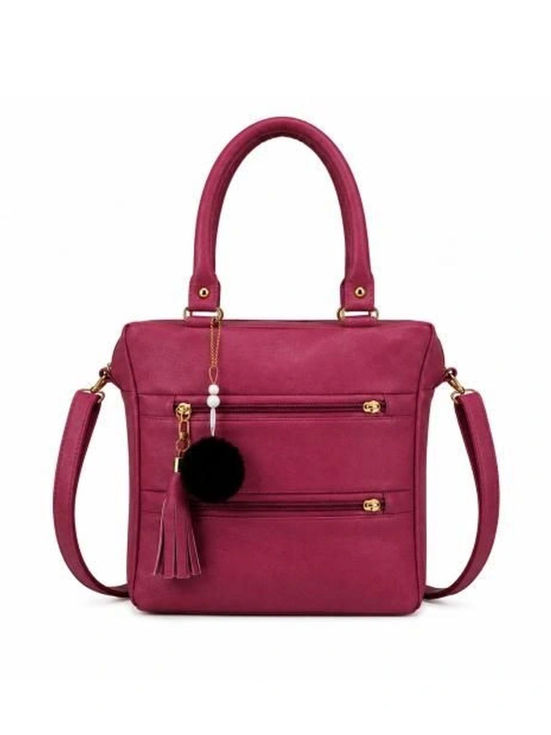 TURBOMAX Textured PU Handheld Bag with Tasselled-picture-31