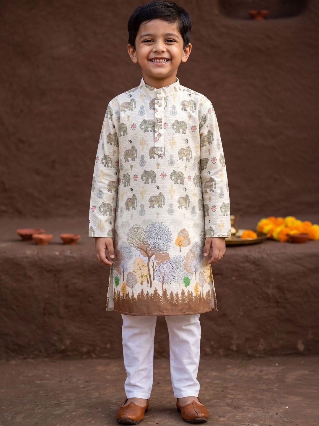 Cae Boys Ethnic Motifs Printed Regular Kurta with Pyjamas-picture-17