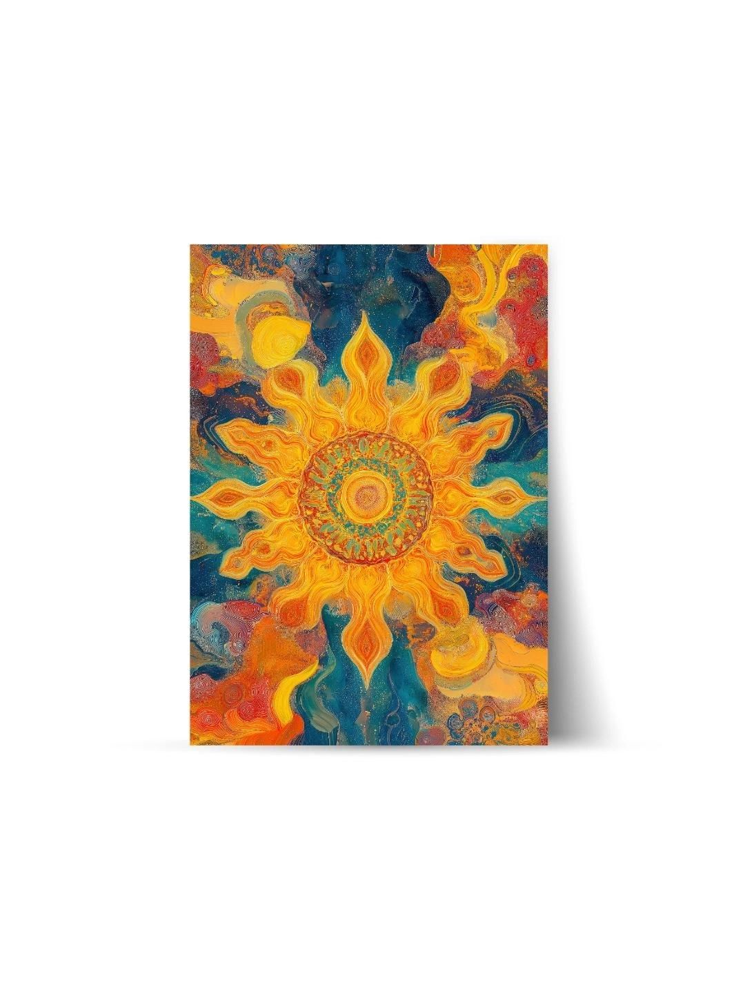 ARTOLIC Yellow & Turquoise Blue Sun Mandala Wall Paintings-image-47
