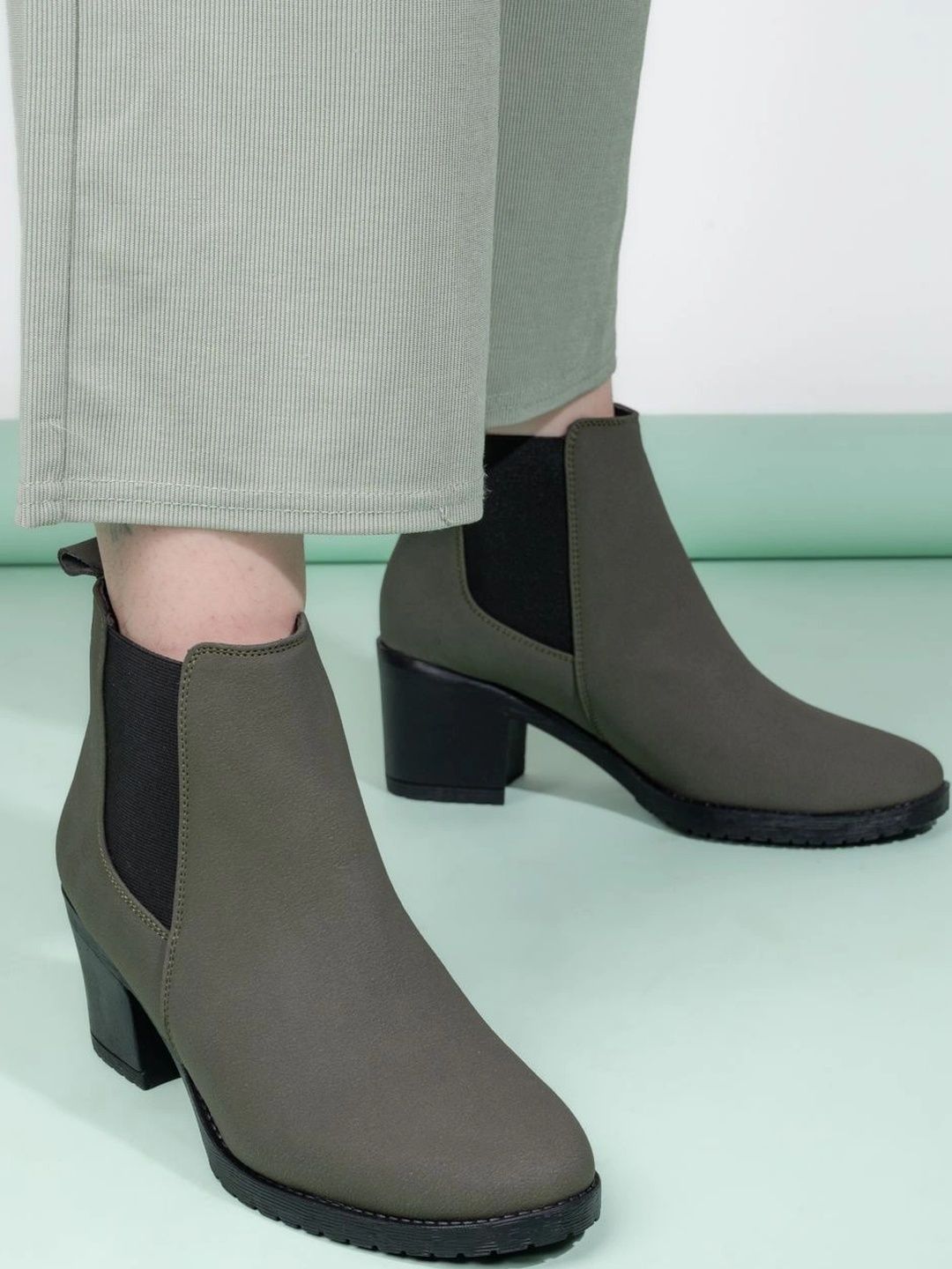 Big Liner Women Round Toe Slip-On Chelsea Boots-picture-54