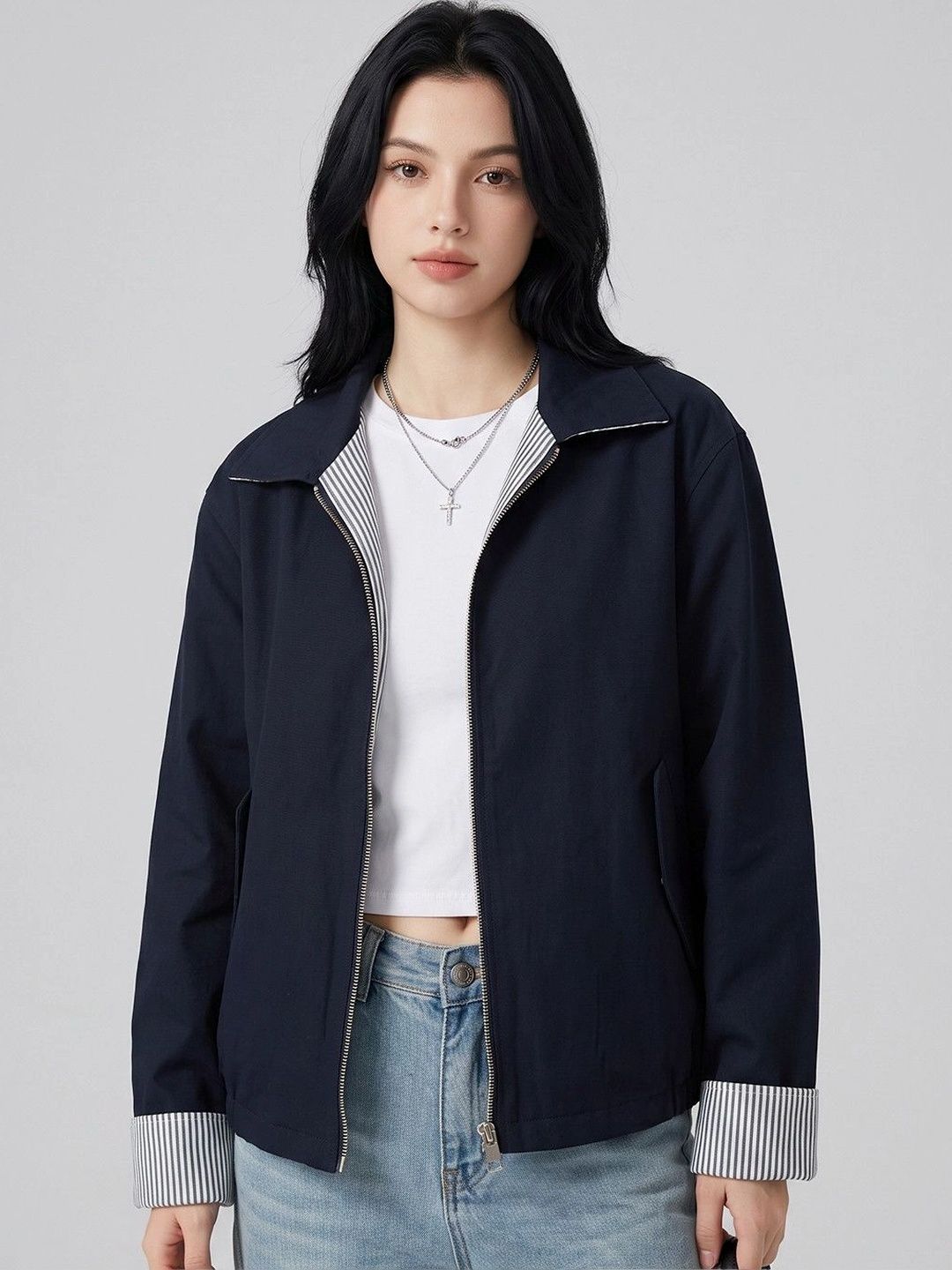 Suo Women Lightweight Bomber Jacket-picture-11