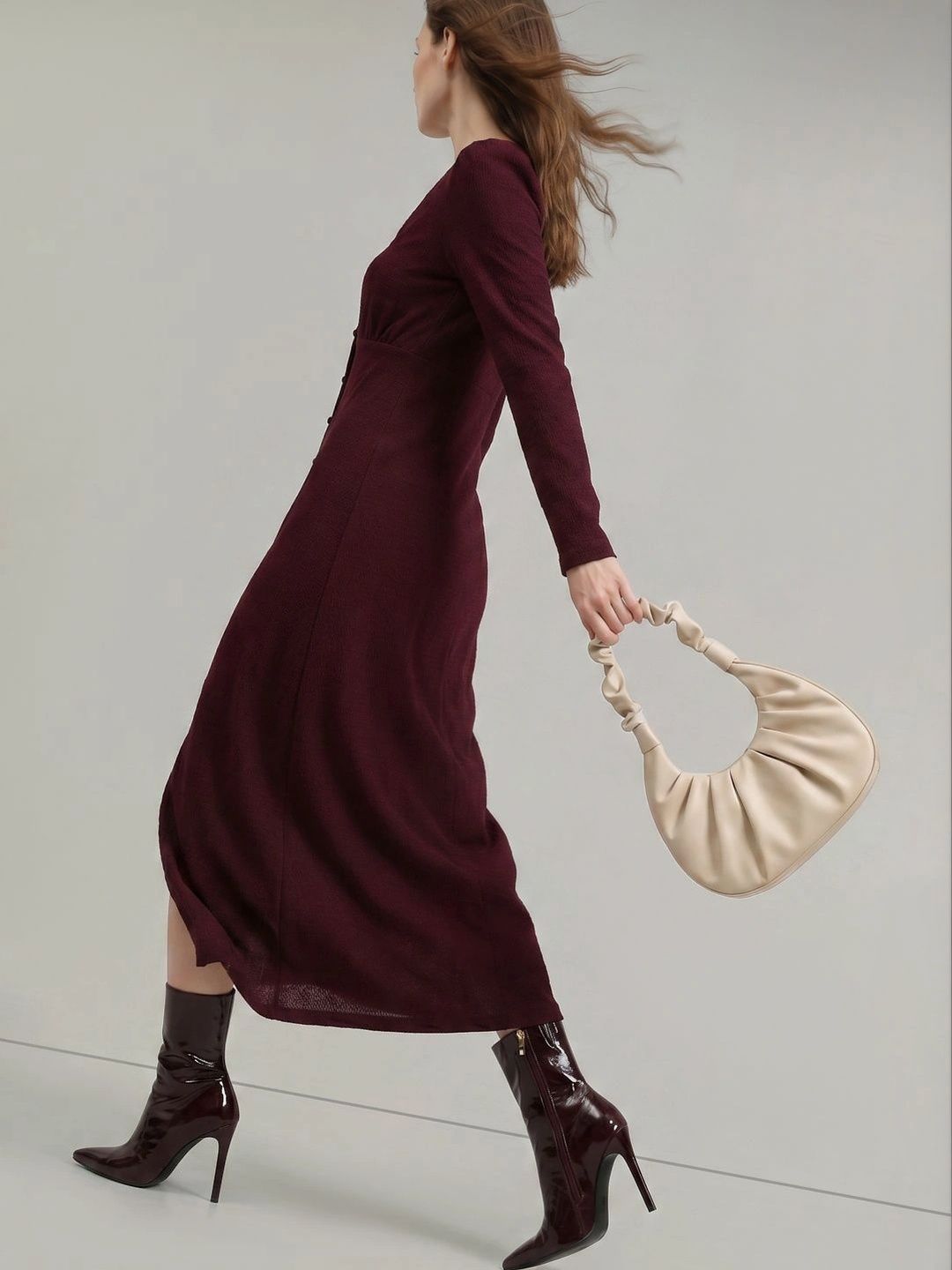 Vero Moda Puff Sleeve A-Line Midi Dress-image-45