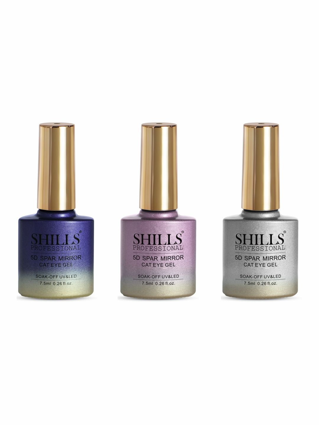 shills professional Set Of 3 5D Spar Mirror Cat Eye Gel - 7.5 ml Each - 373 - 374 - 364-picture-11