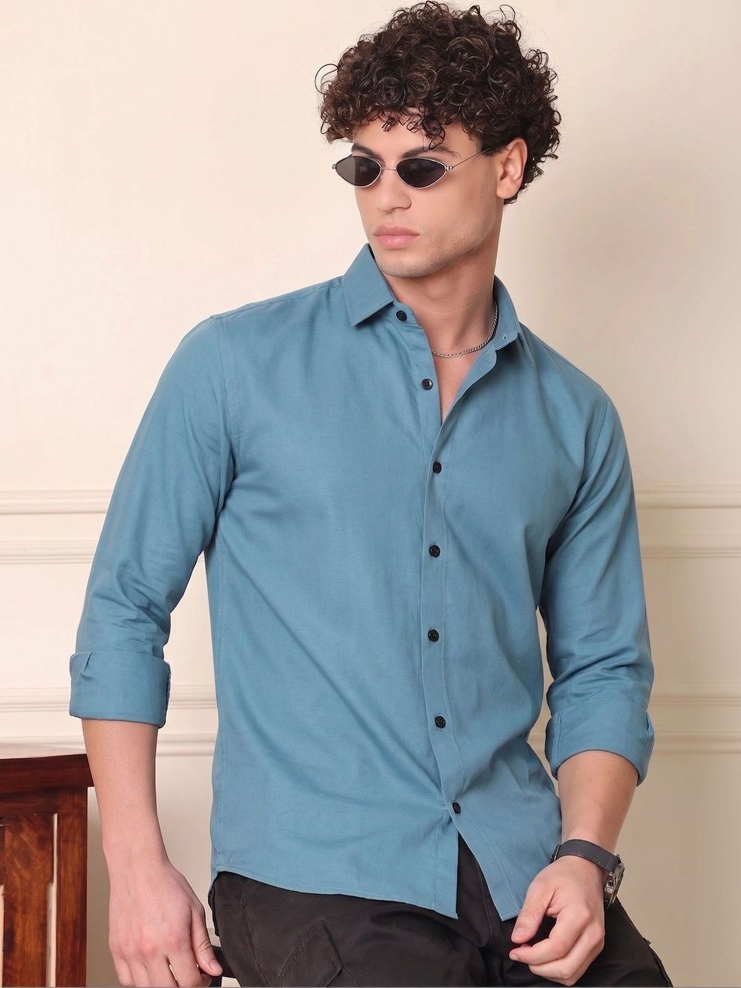 Moda Rapido Men Cotton Spread Collar Casual Shirt-picture-18