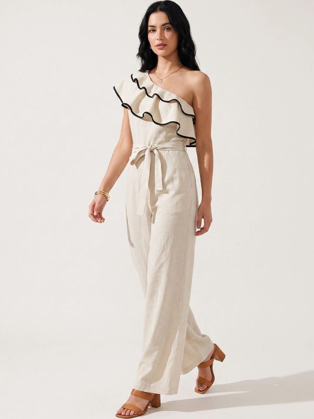 Suo Basic Jumpsuit with Ruffles-picture-40