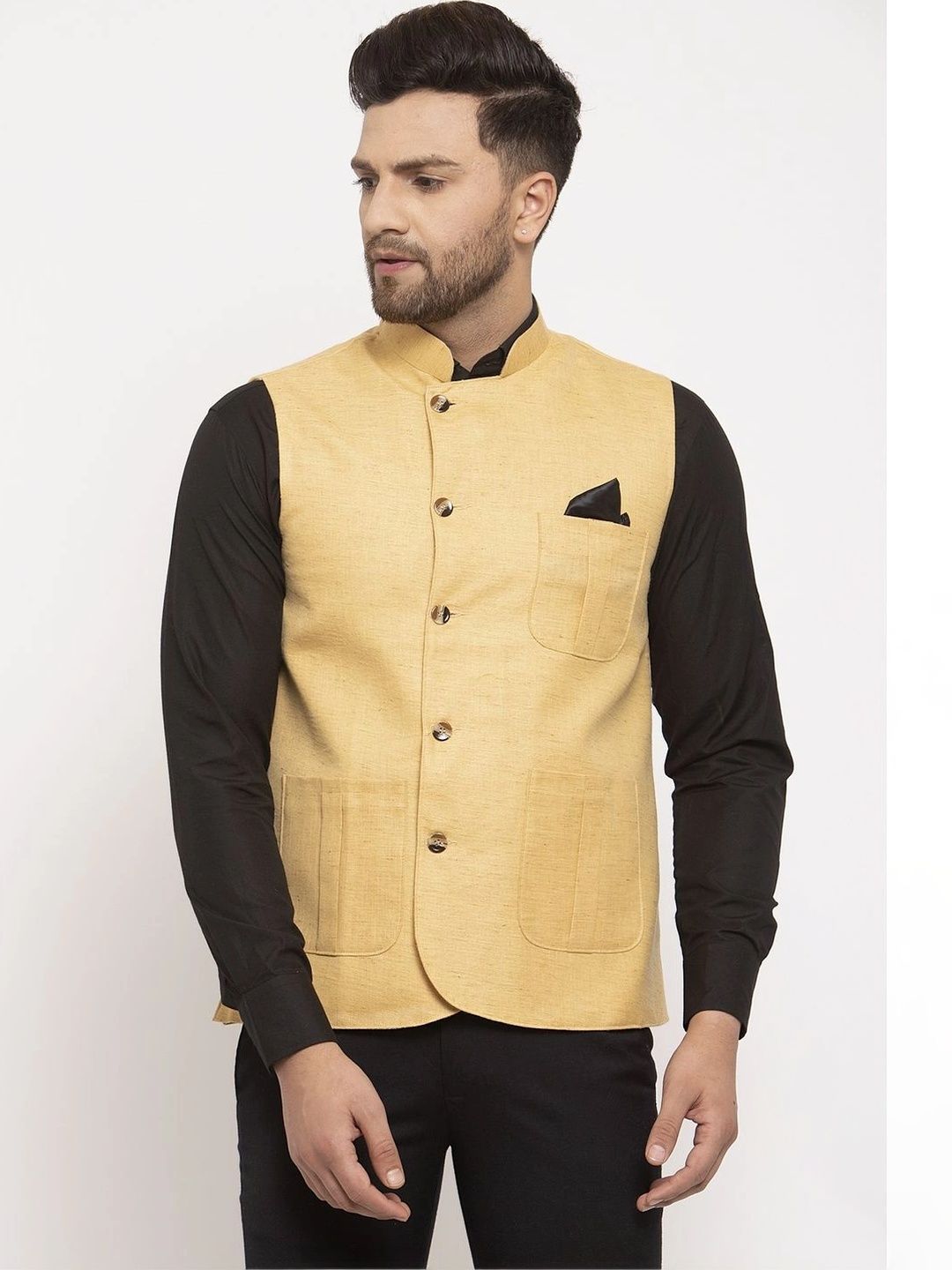 Moda Rapido Woven Sleeveless Nehru Jacket-picture-32
