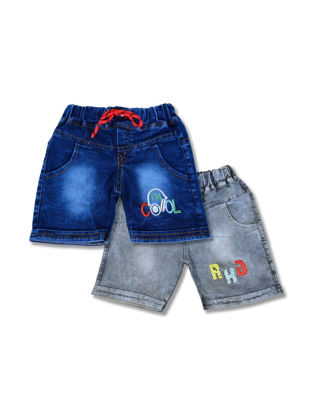 YK Boys Typography Denim Denim Shorts-picture-11