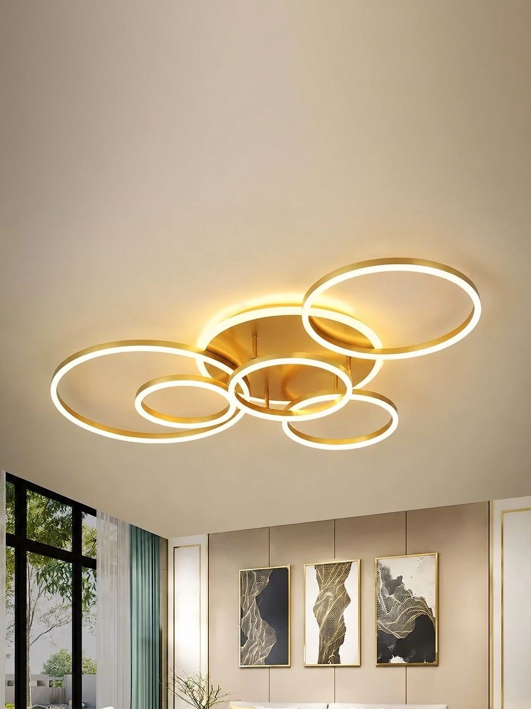 Stello Gold-Toned Contemporary Ceiling Lamp-picture-49