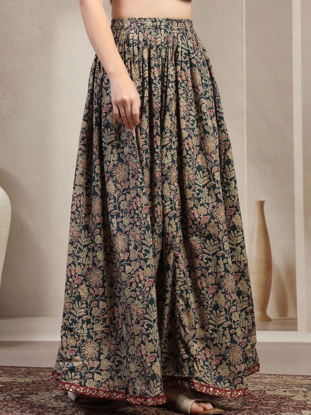 Anouk Women Cotton Cotton Cambric Floral Bohemian Maxi Flared Skirt-picture-50
