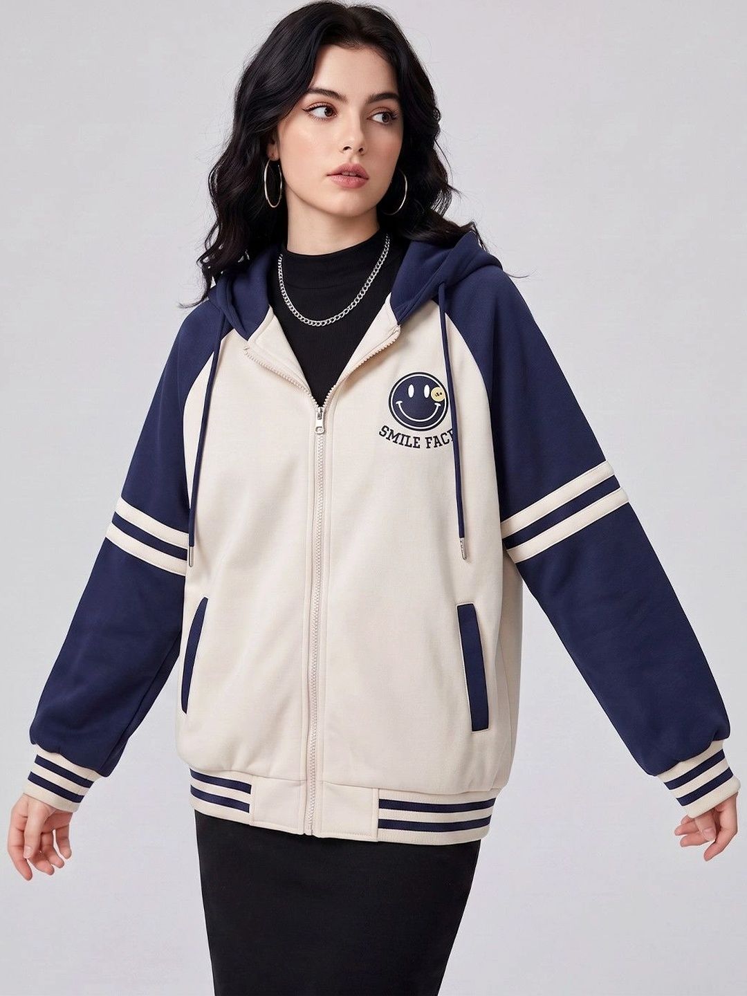 Suo Women Colourblocked Varsity Jacket-picture-42