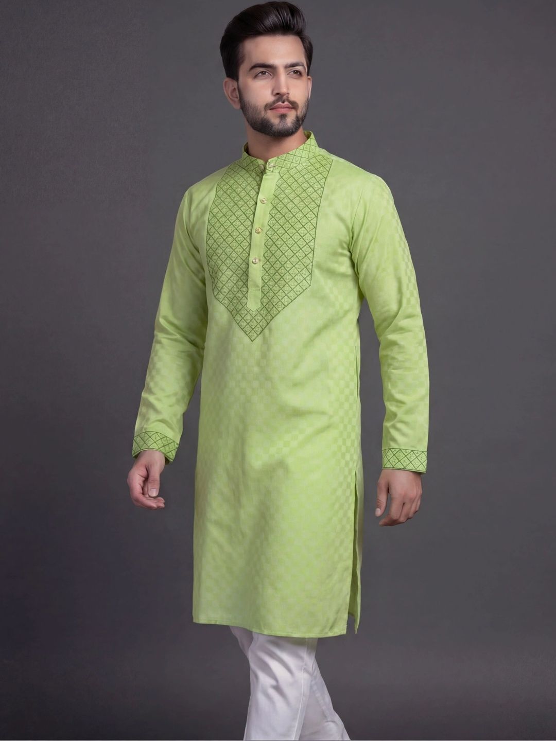 Tibra Collection Men Thread Work Dobby Kurta-picture-51