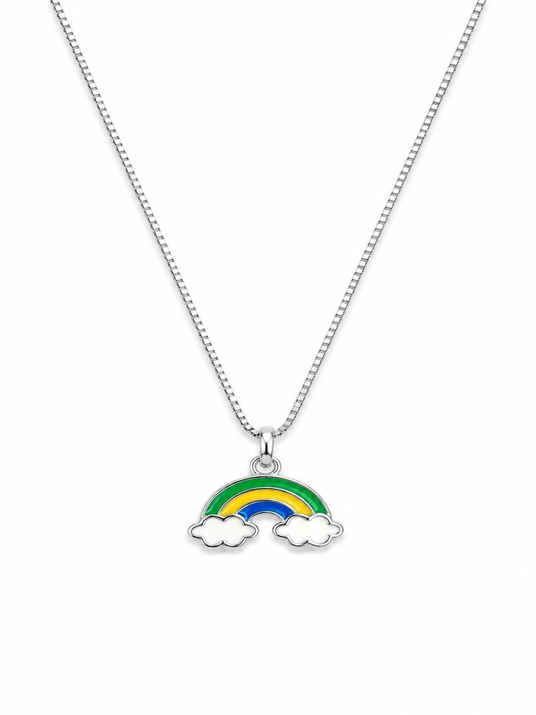 MINOUS Unisex Kids Sterling Silver Rhodium-Plated Enamelled Necklace-picture-42