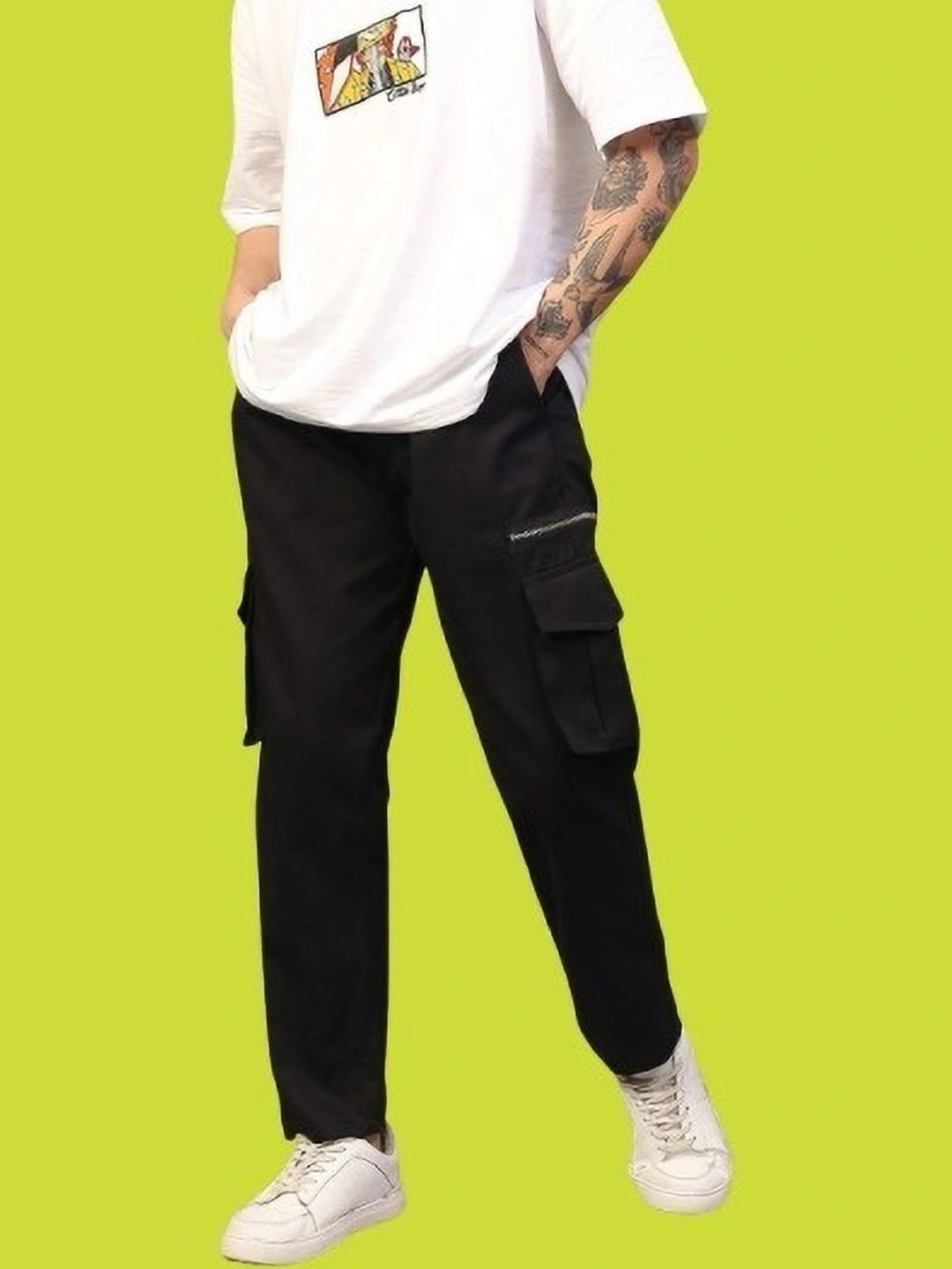 Sprouted Men Cotton Mid-Rise Cargos Trousers-picture-12