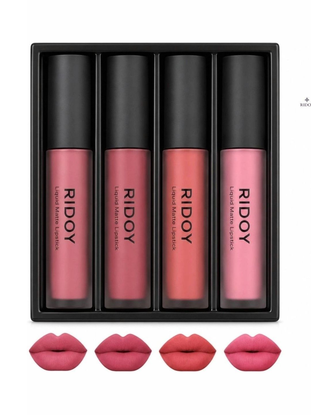 ridoy Set Of 4 Waterproof Liquid Matte Lipstick-3 ml Each - Pink Nude-Rose Nude-Peach Nude-picture-11