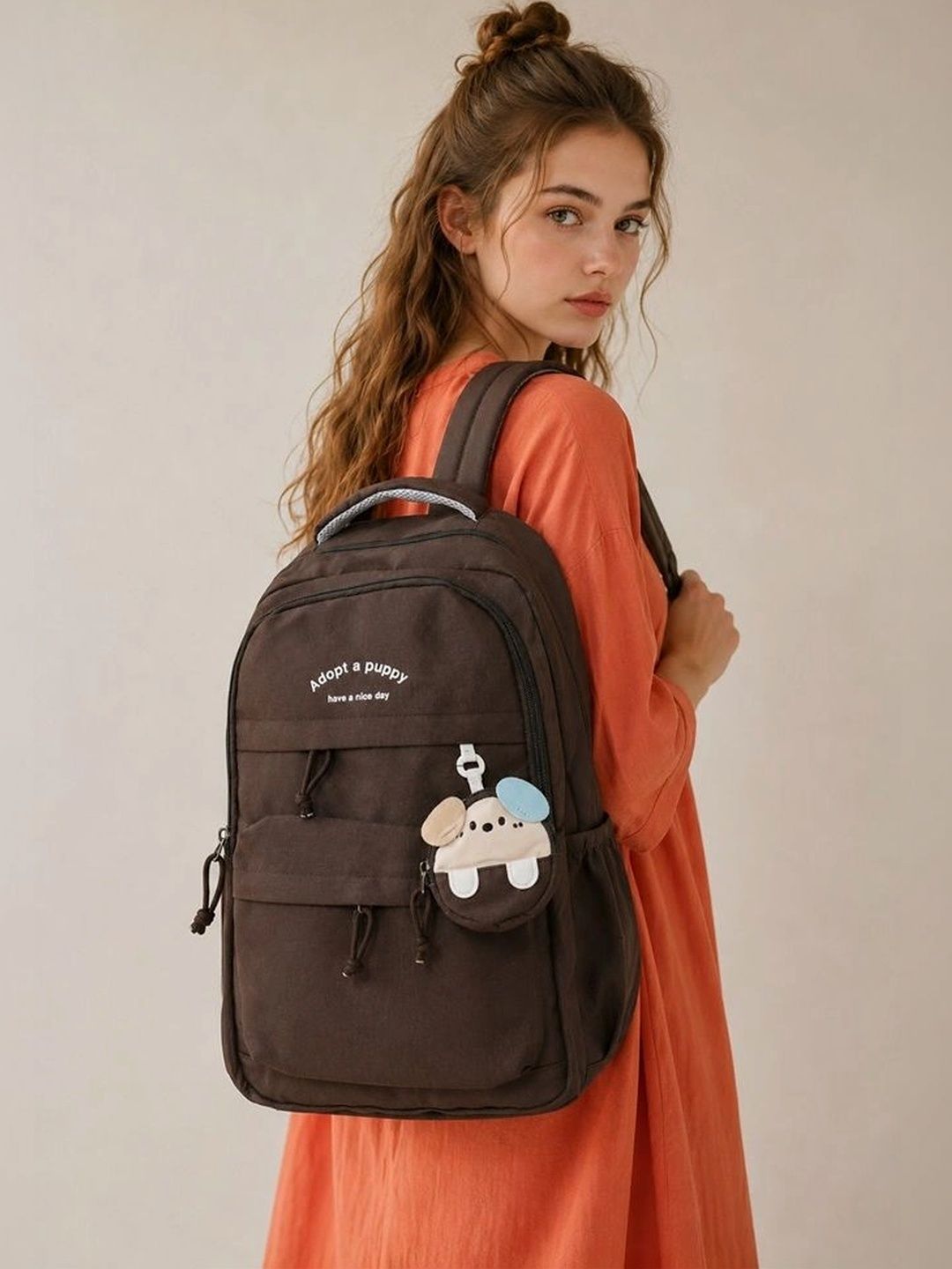 Donicy Women Typography Applique Backpack-picture-52