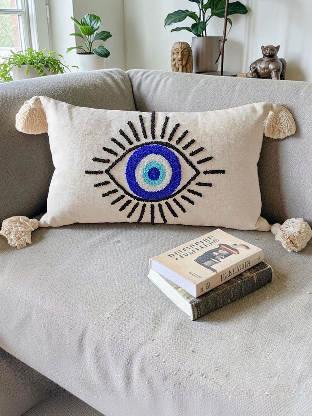 JAYPOSA Multicoloured Embroidered Rectangle Cushion Covers-image-5
