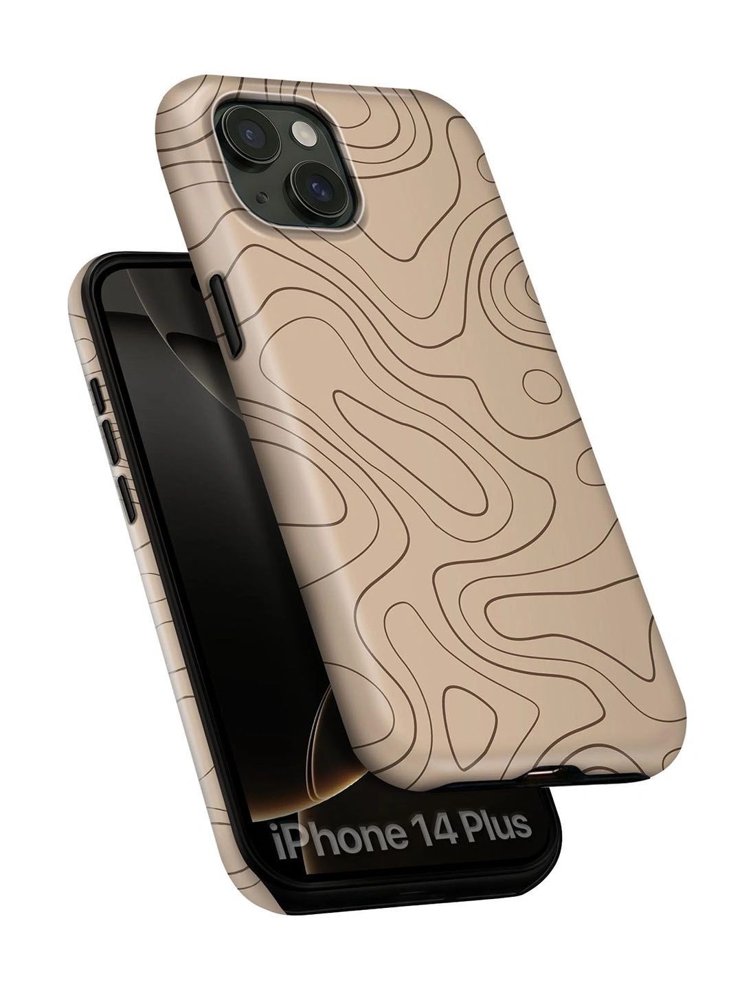 QRIOH Geometric Printed iPhone 14 Plus Back Case Mobile Accessories-image-35