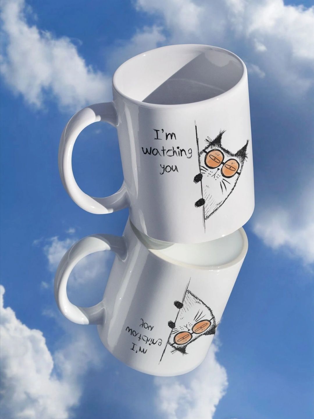 TAJNAN White Printed Ceramic Glossy Mugs Set of Cups and Mugs-image-23