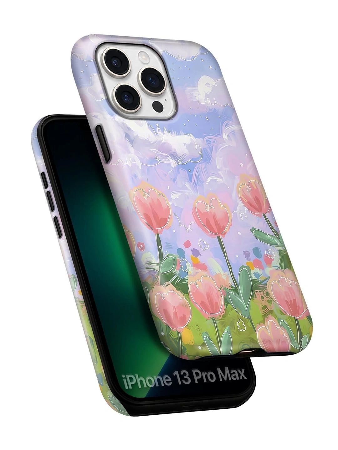 QRIOH Floral Printed iPhone 13 Pro Max Back Case Mobile Accessories-picture-22