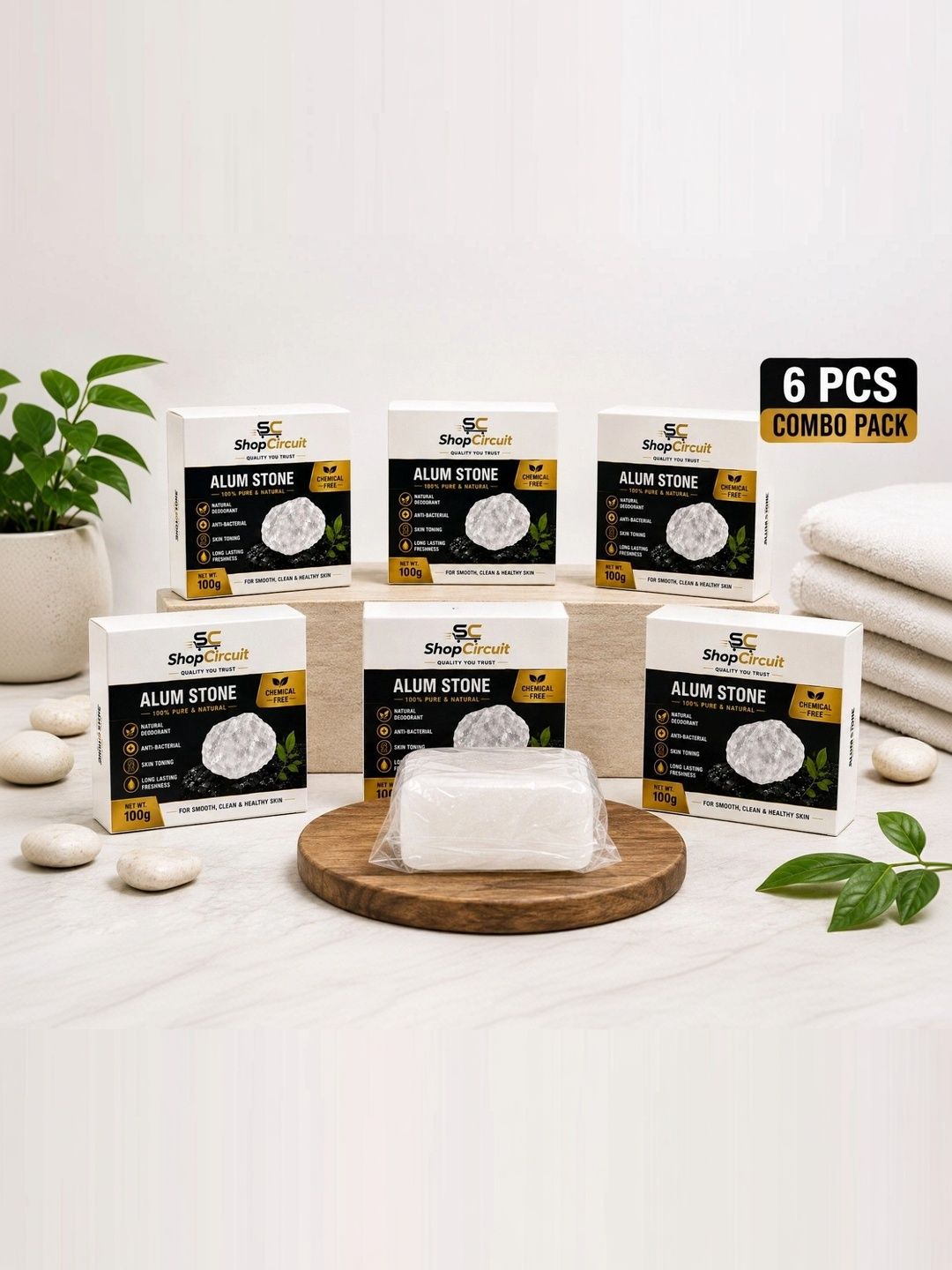ShopCircuit Set of 6 Pure Alum Stone - 100 g Each-image-29
