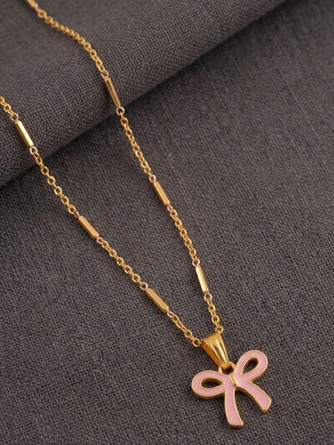 DressBerry Brass Gold-Plated Enamelled Necklace-picture-12