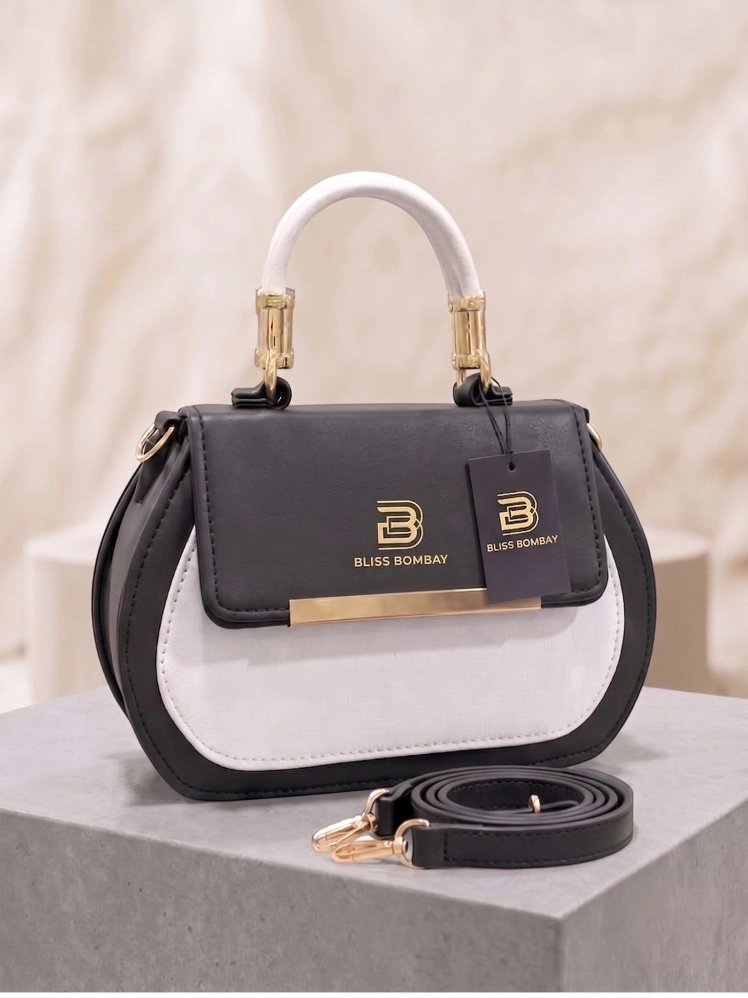 BLISS BOMBAY Colourblocked PU Handheld Bag-image-30