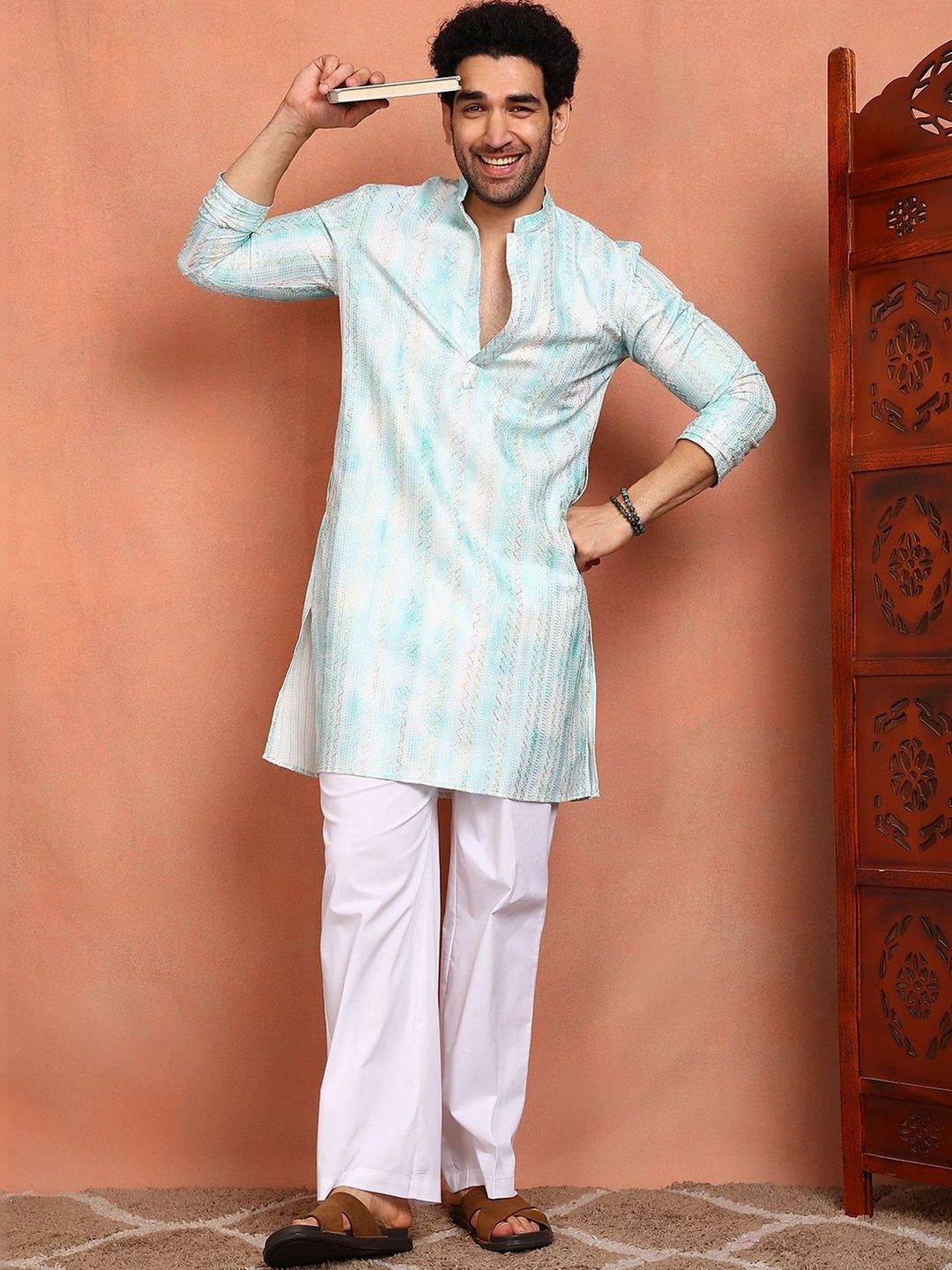 See Designs Men Printed Regular Kurta with Pyjamas-picture-12