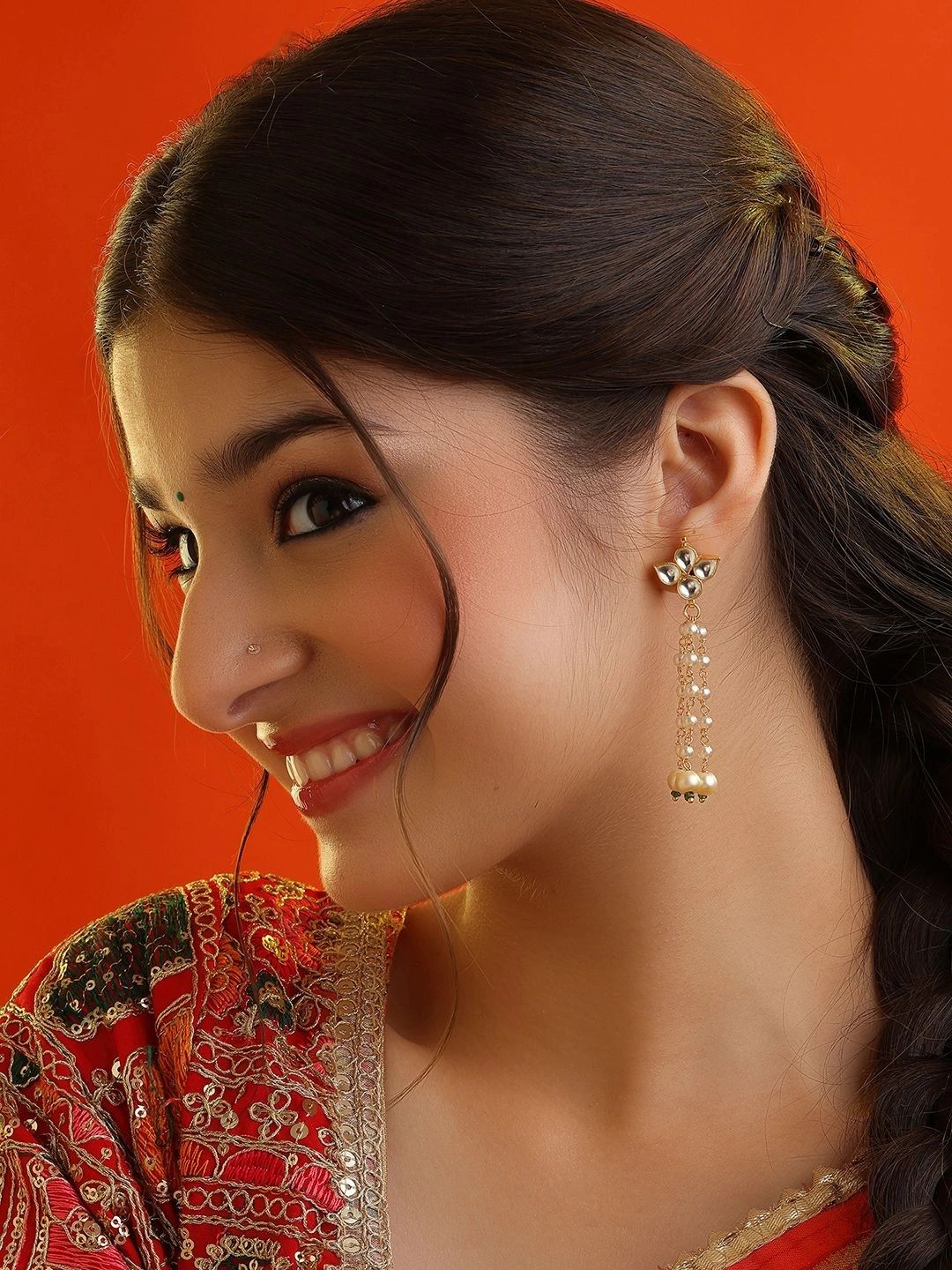 Ruby Raang Floral Drop Earrings-picture-13