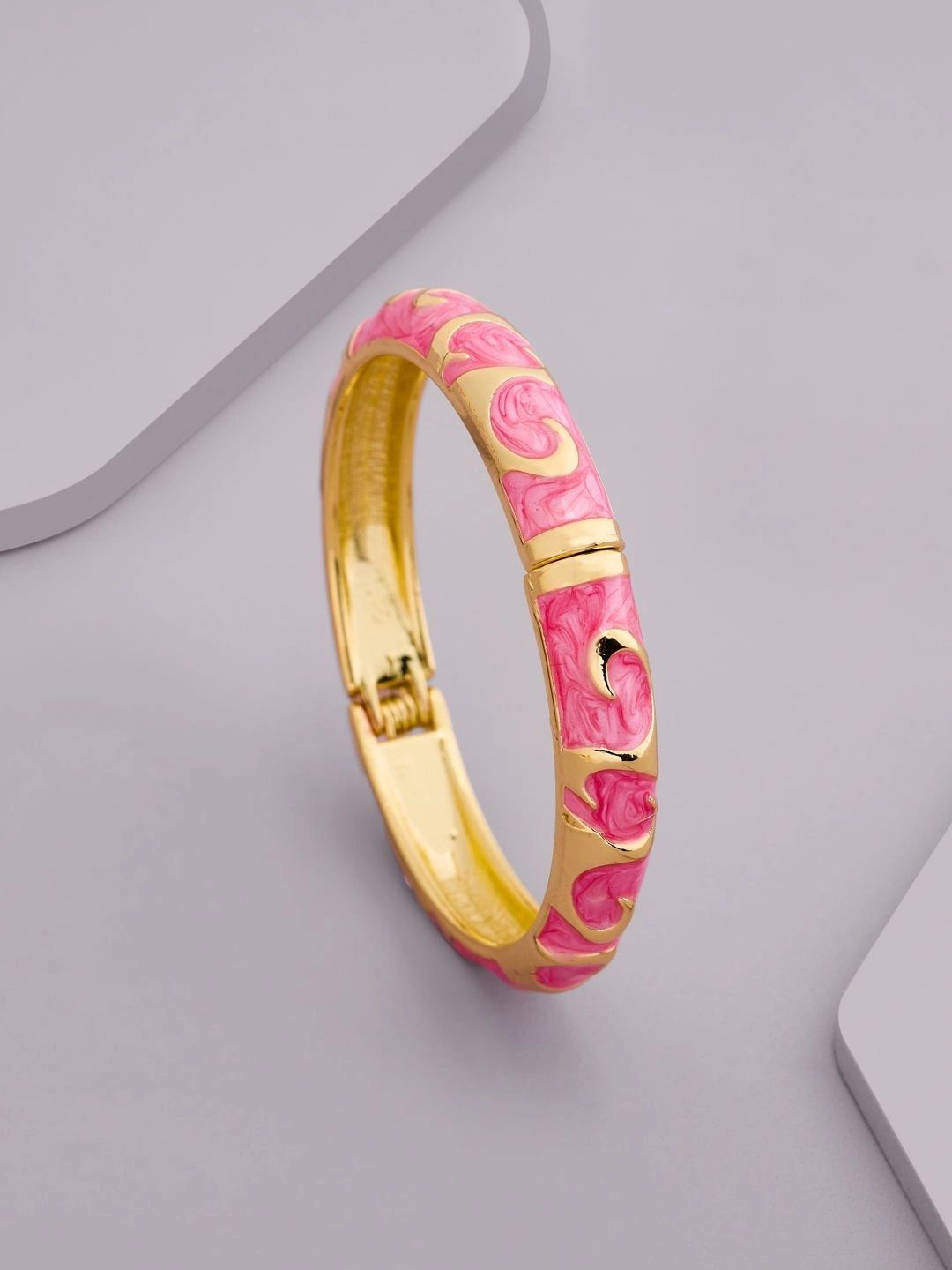 Kushal's Fashion Jewellery Girls Enamelled Gold-Plated Bangle-Style Bracelet-picture-57