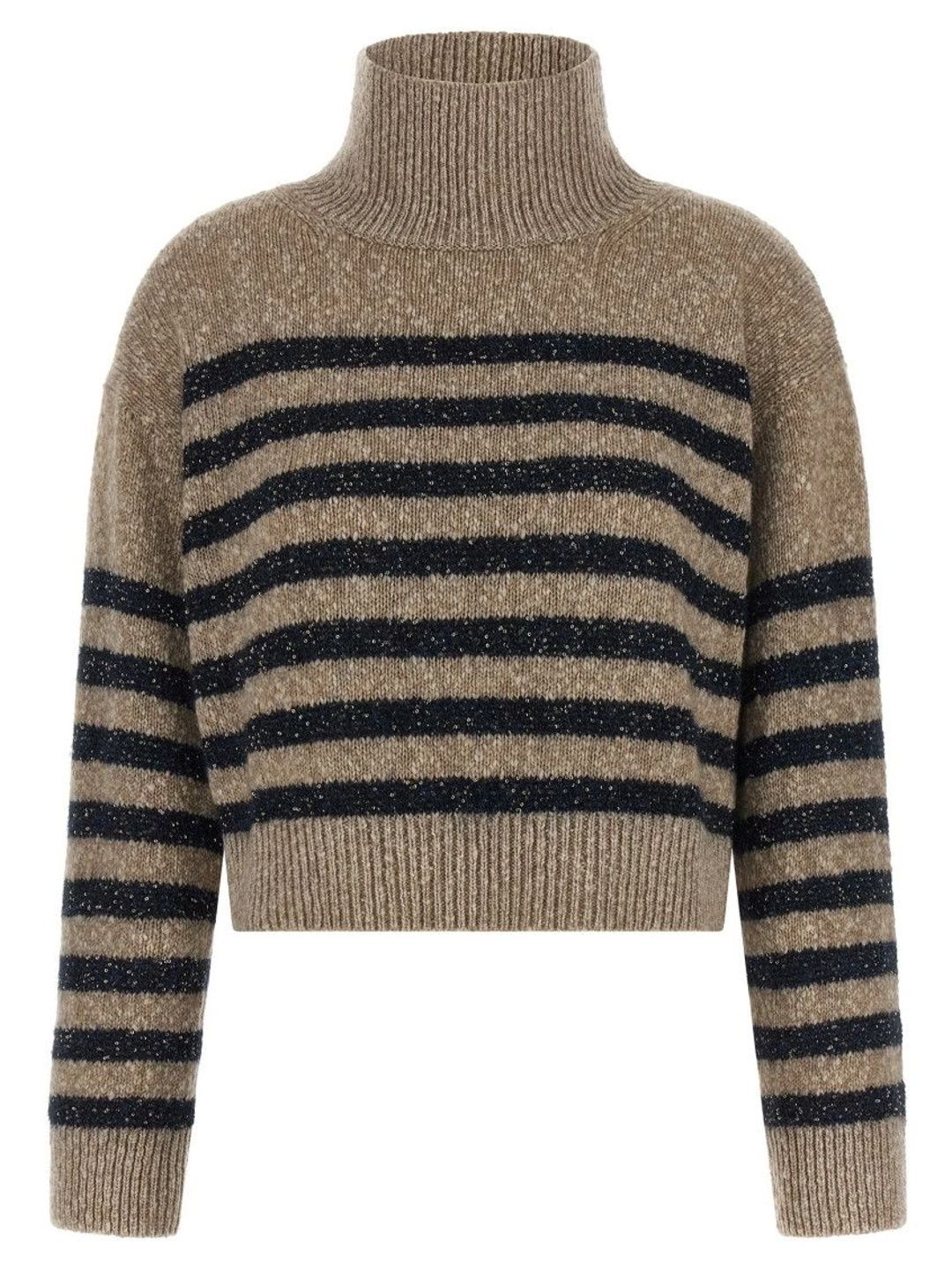 Brunello Cucinelli Women Striped Woollen Crop Pullover-picture-32