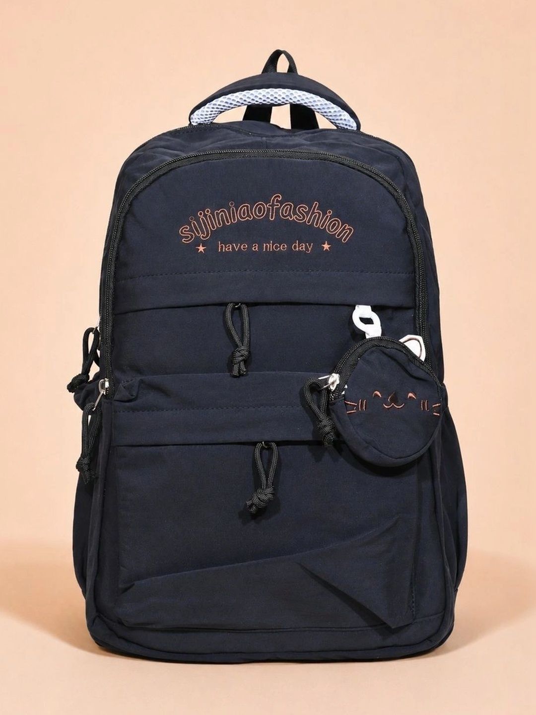 Donicy Women Typography Contrast Detail Backpack-picture-31