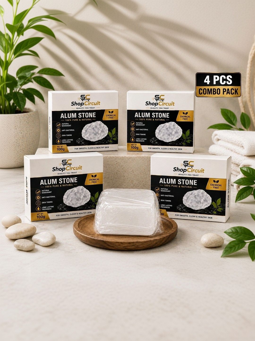 ShopCircuit Set of 4 Pure Alum Stone - 100 g Each-image-30