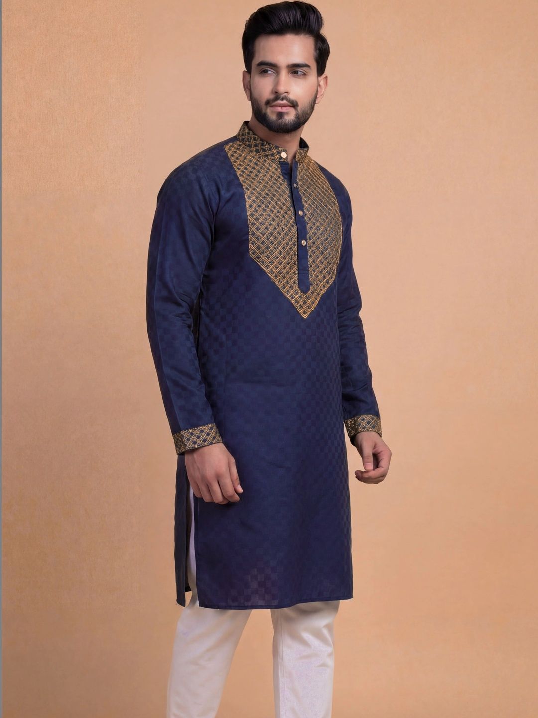 Tibra Collection Men Thread Work Dobby Kurta-picture-27