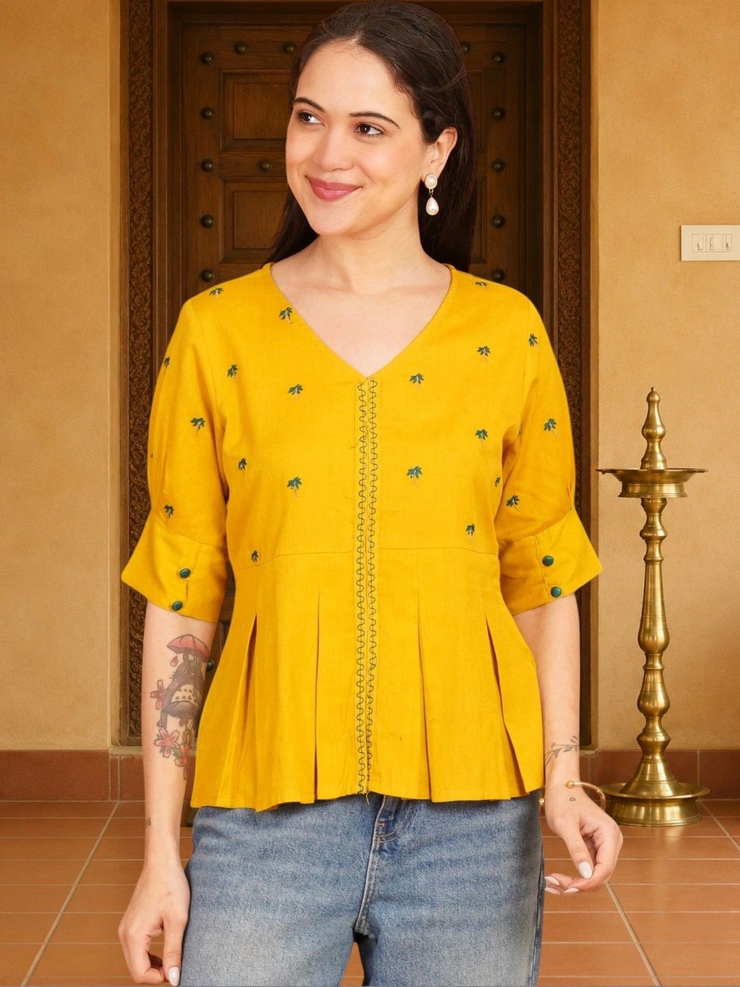 KALINI Women Embroidered Thread Work Khadi Kurta-picture-29