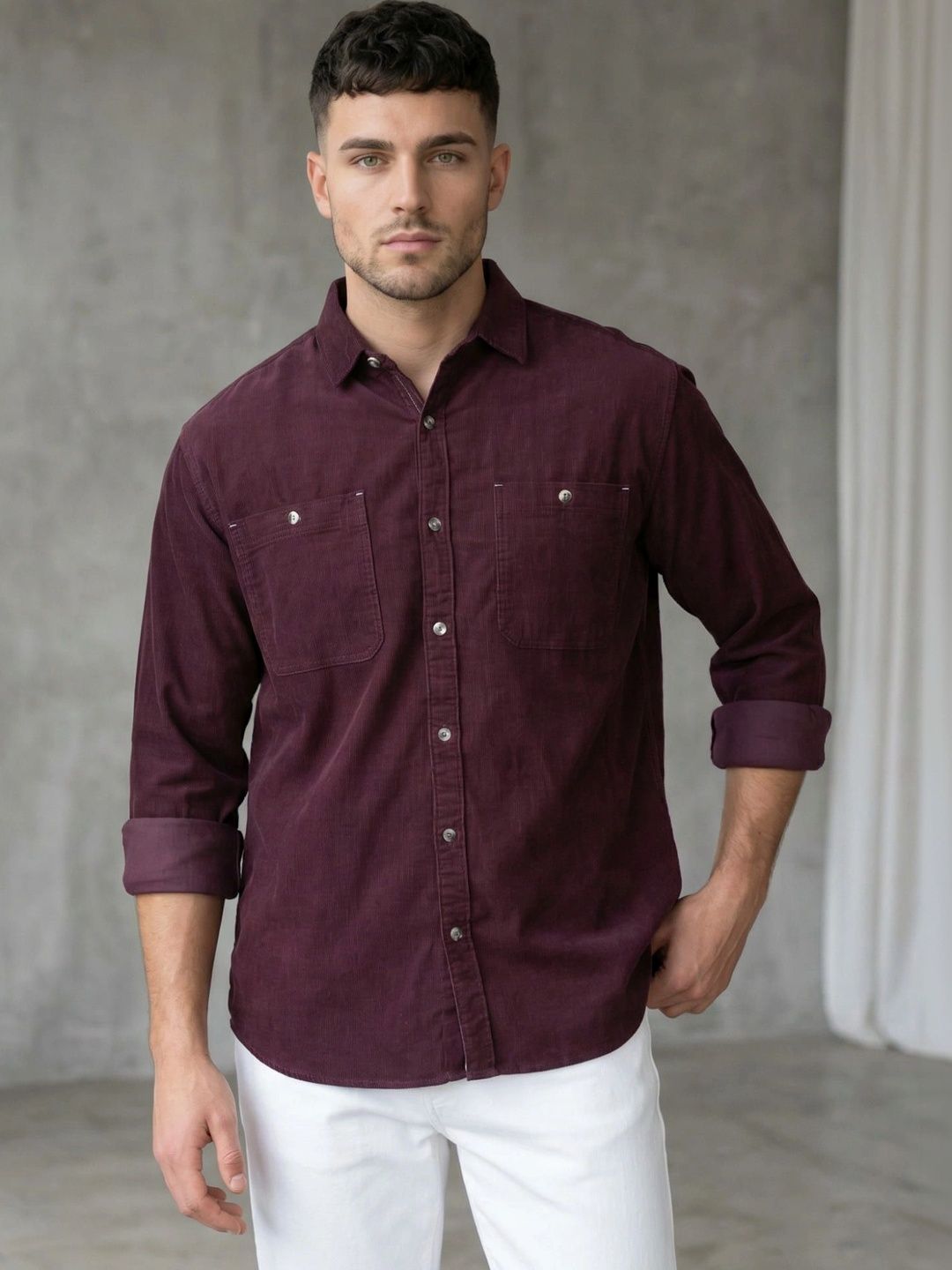 Kuons Men Classic Casual Shirt-image-5