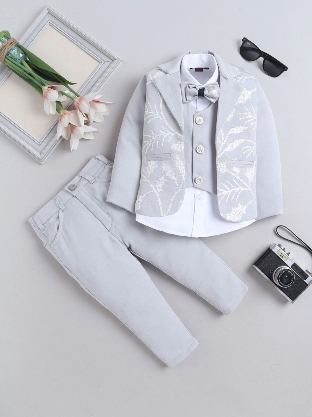 Miss & Chief Boys Notched Lapel Collar Single-Breasted Three-Piece Suit-picture-30