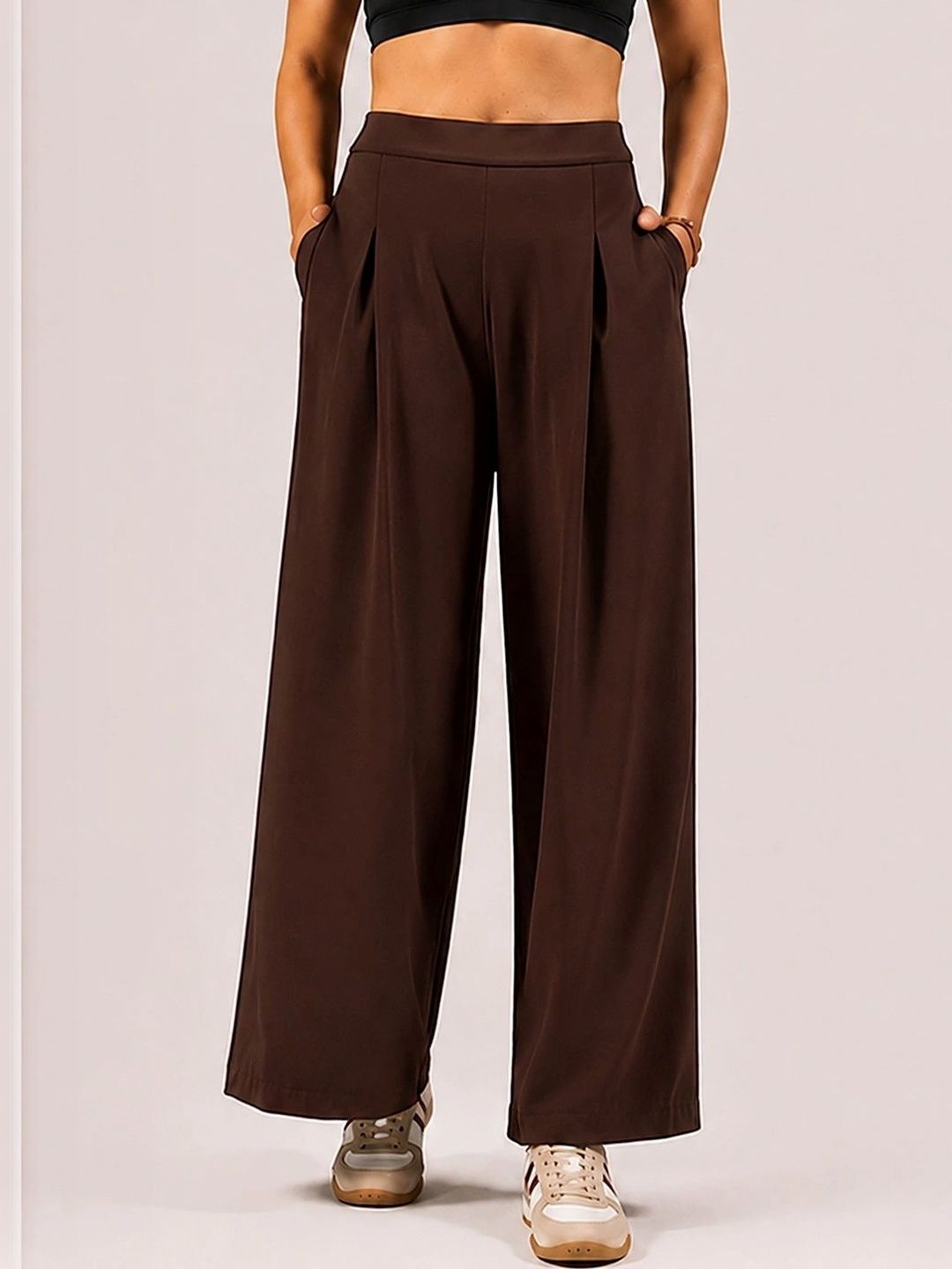 SZN Women Textured Ultra High-Rise Stain Resistant Trousers-picture-40