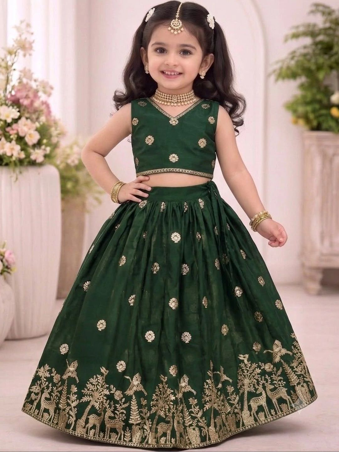 KALINI Girls Embellished Ready to Wear Lehenga &-picture-30