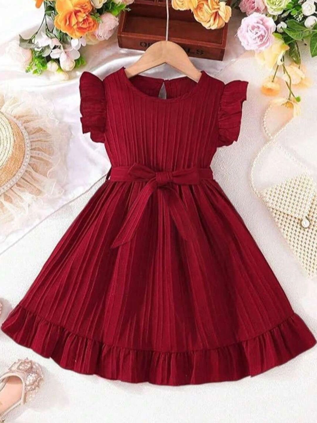 BAESD Puff Sleeve Ruffled A-Line Dress-picture-40