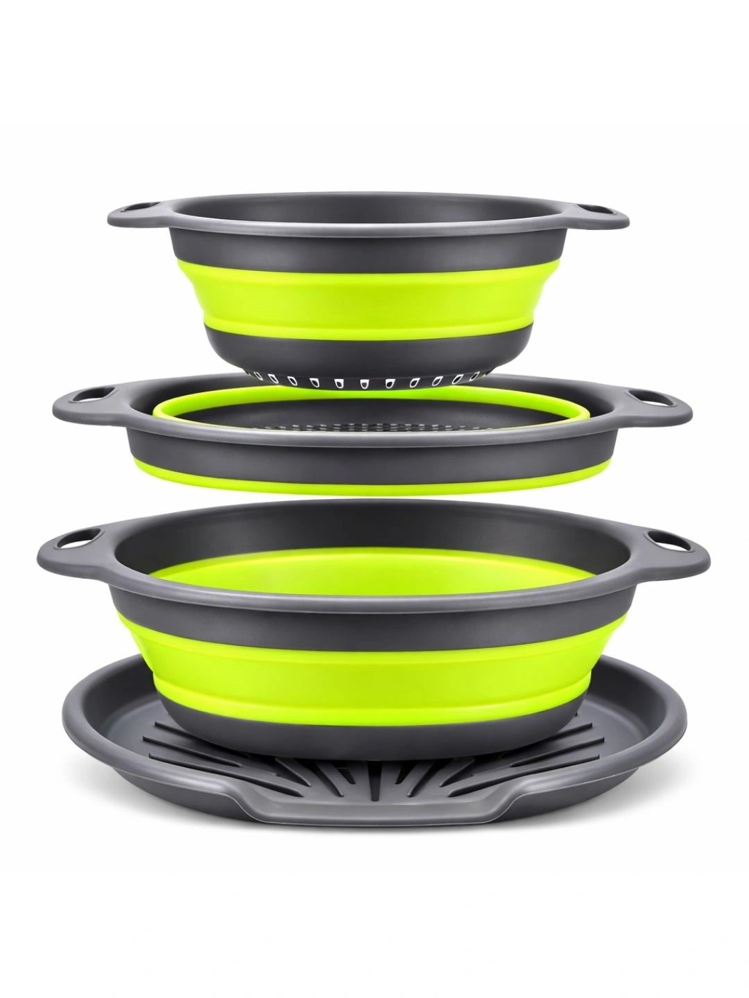 KitchEase Green 2026 Silicone Colander Strainer-image-15