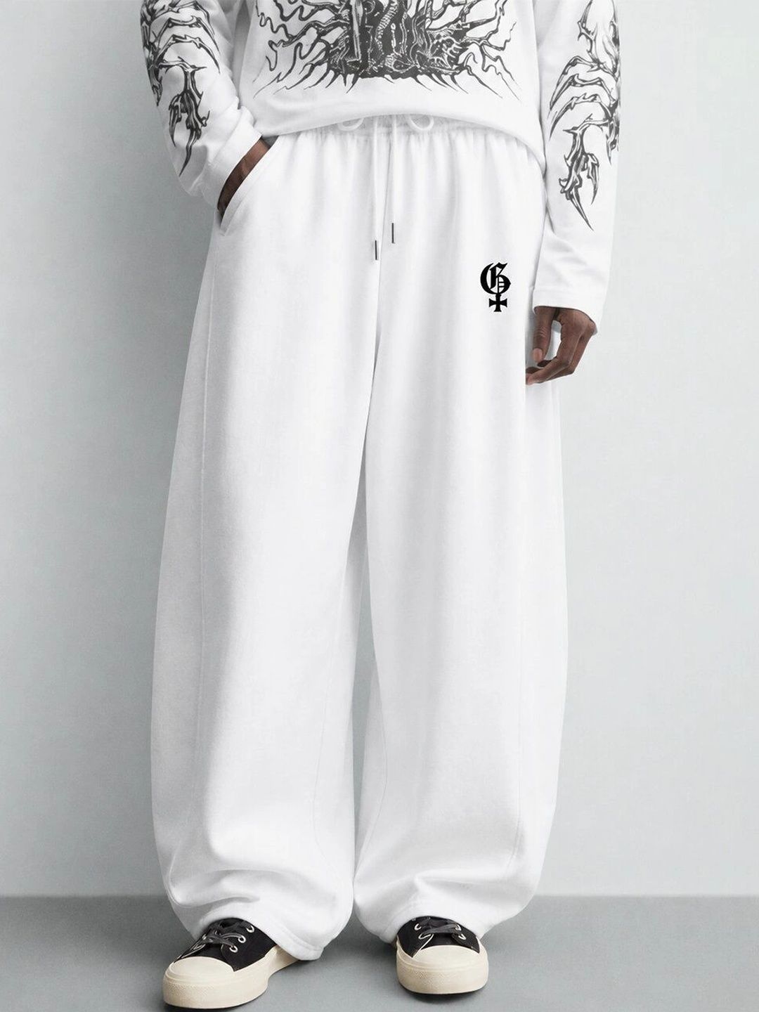 GENRAGE Men Baggy Brand Logo Training Track Pants-picture-25