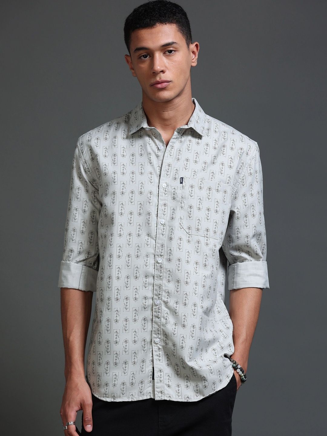 Rope Men Classic Slim Fit Printed Casual Shirt-picture-35