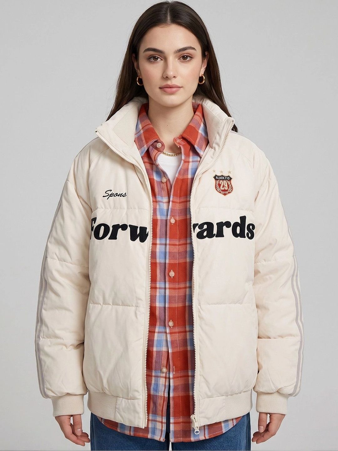 Suo Women Typography Lightweight Puffer Jacket-picture-37